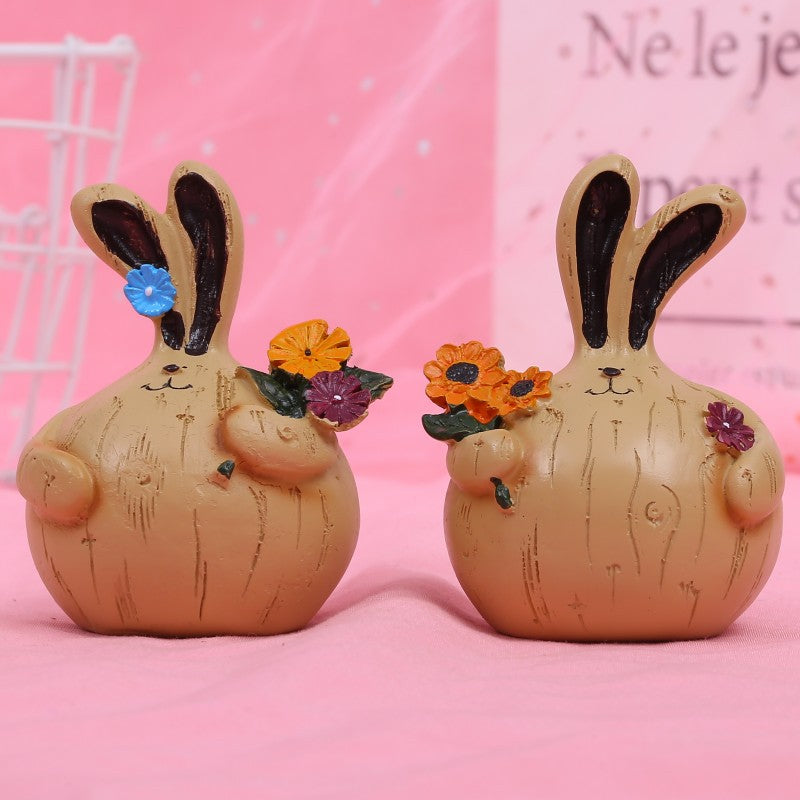 Easter Bunny Resin Rabbit Figurine for Home Decor
