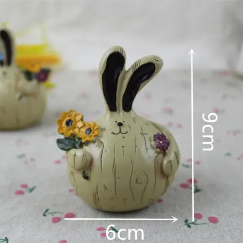 Easter Bunny Resin Rabbit Figurine for Home Decor