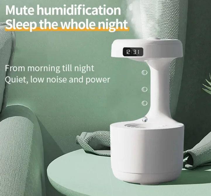 Water Drop Aroma Diffuser with Clock for Bedroom & Office