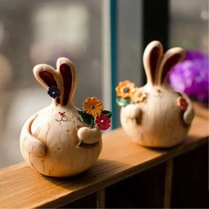 Easter Bunny Resin Rabbit Figurine for Home Decor