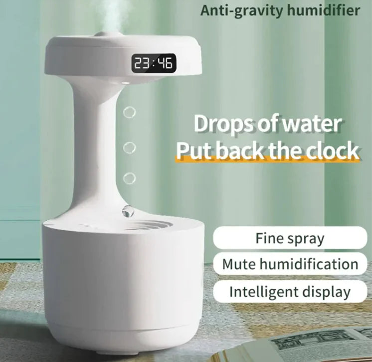 Water Drop Aroma Diffuser with Clock for Bedroom & Office